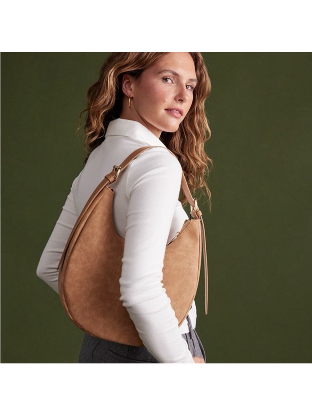 Everyday Tan Crescent Shoulder Bag - Picture 2 of 6
